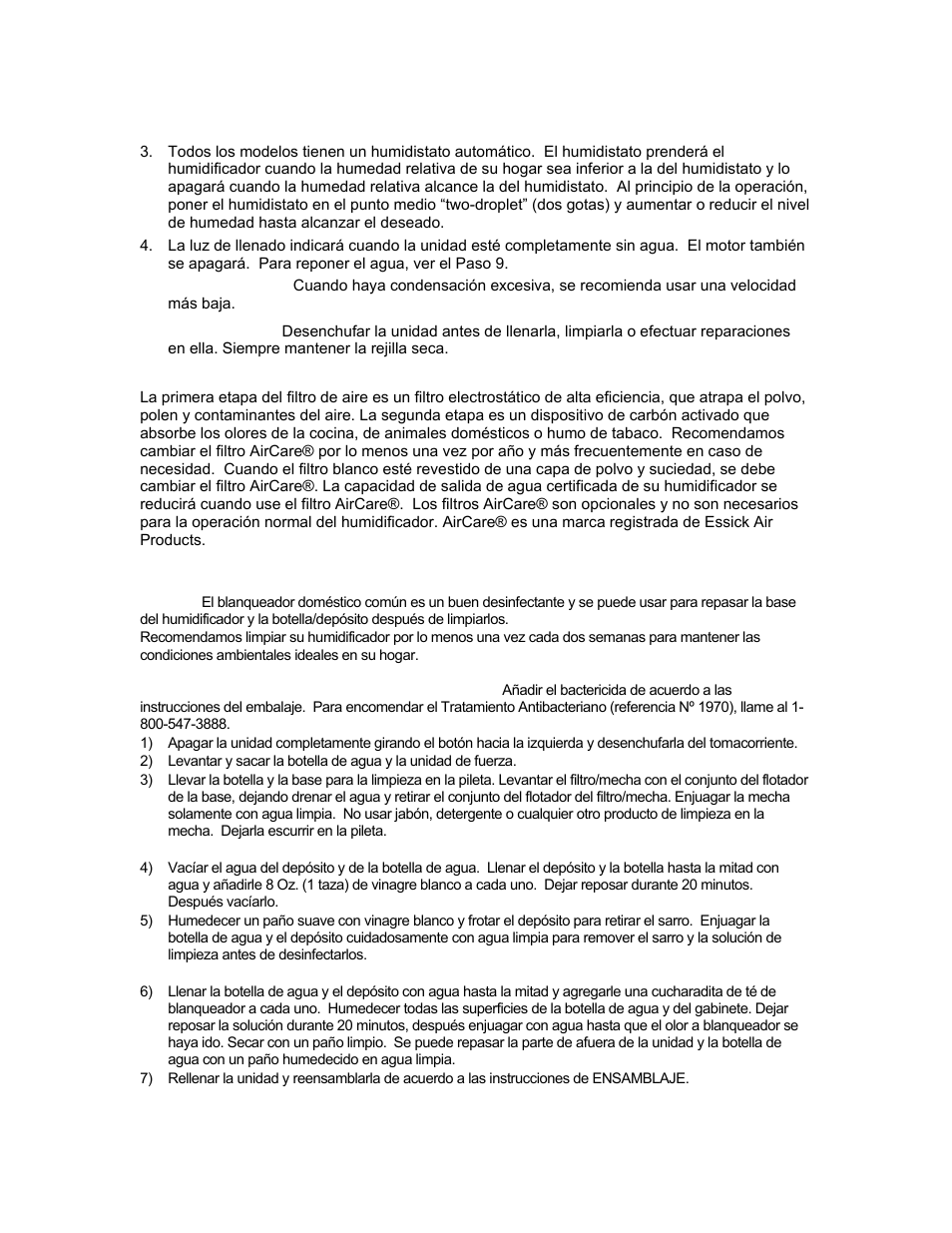 Essick Air H12 Series User Manual | Page 12 / 19