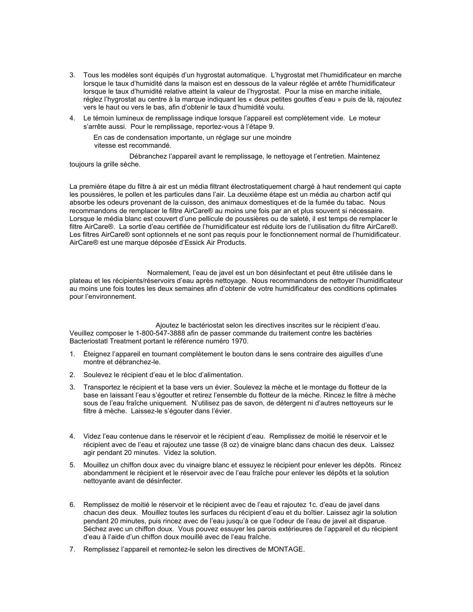 Essick Air H12 Series User Manual | Page 18 / 19