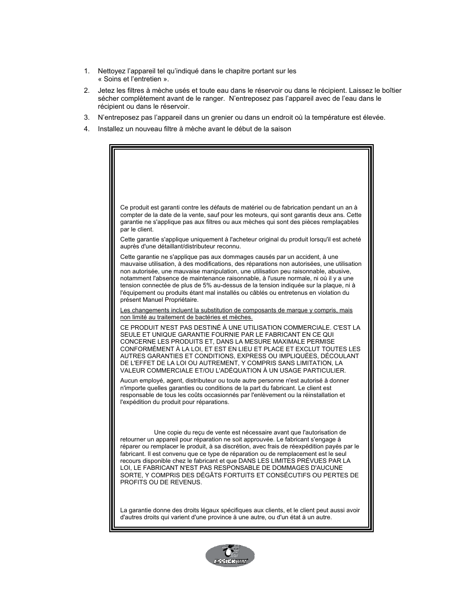 Essick Air H12 Series User Manual | Page 19 / 19