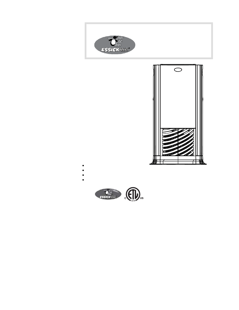 Essick Air D46 720 User Manual | 20 pages