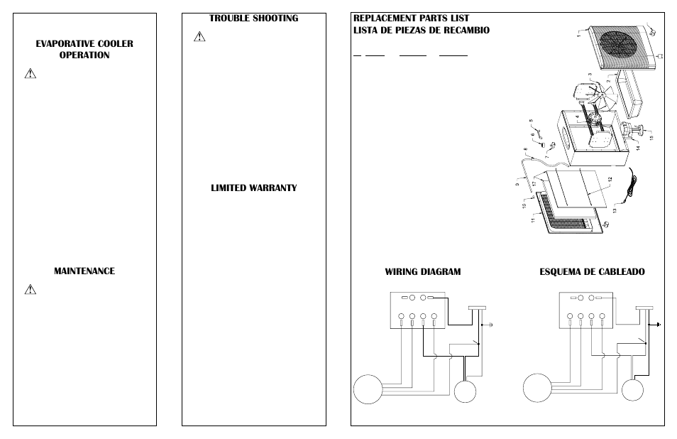 Om_ec302-1.pdf, Wiring diagram esquema de cableado | Essick Air EC 302 User Manual | Page 2 / 4