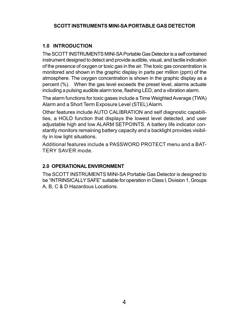 Energizer PORTABLE GAS DETECTION INSTRUMENT User Manual | Page 4 / 50