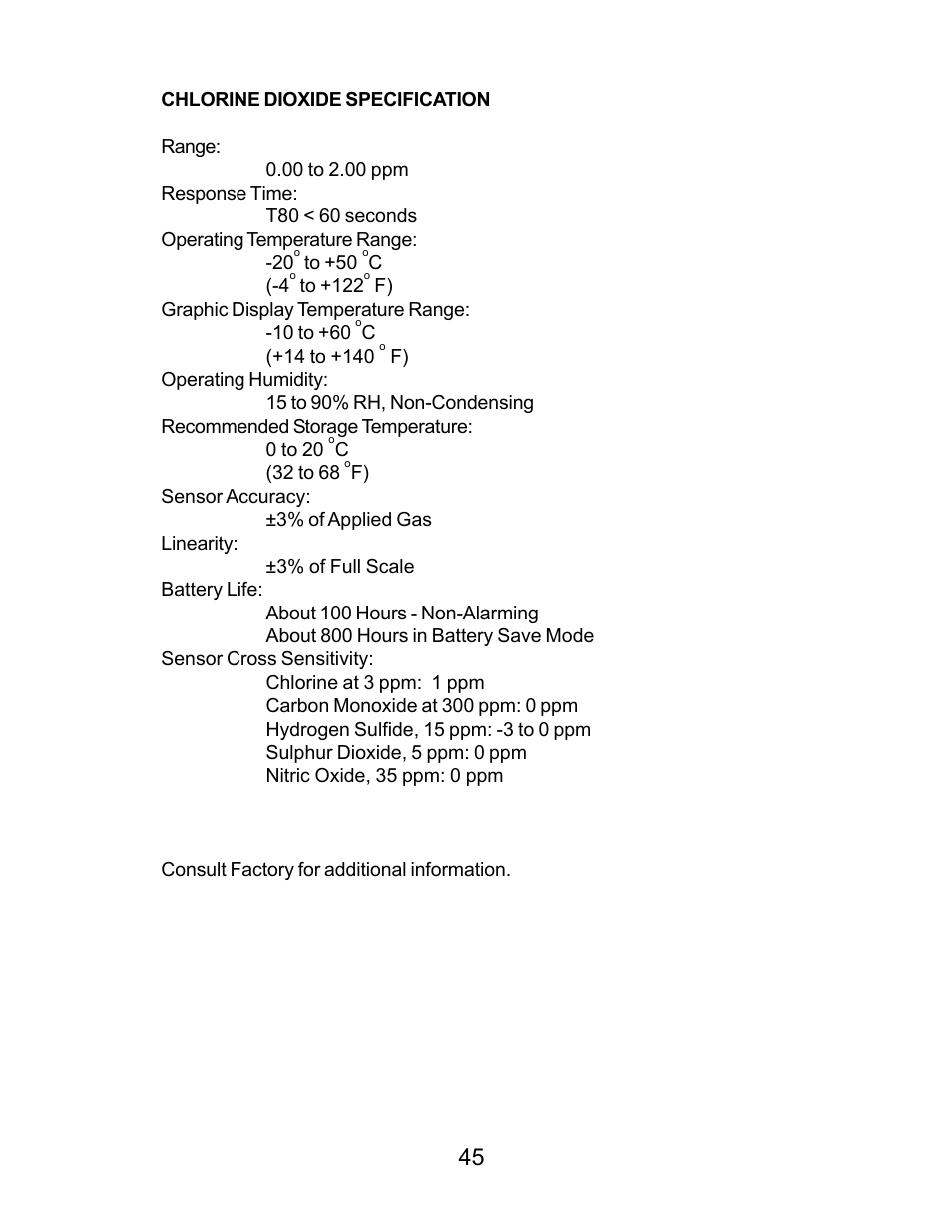 Energizer PORTABLE GAS DETECTION INSTRUMENT User Manual | Page 45 / 50