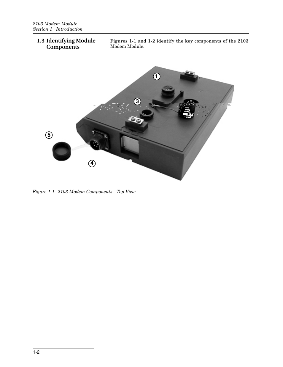 3 identifying module components, 3 identifying module components -2, 1 2103 modem components - top view -2 | 1 2103 modem module components - top view -2 | Energizer 2103G User Manual | Page 10 / 86