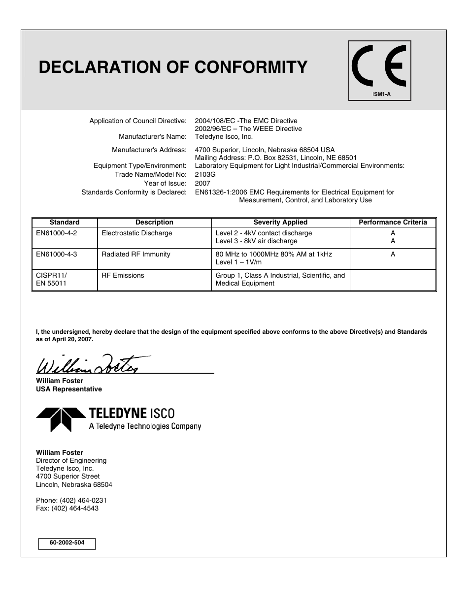 Declaration of conformity | Energizer 2103G User Manual | Page 83 / 86