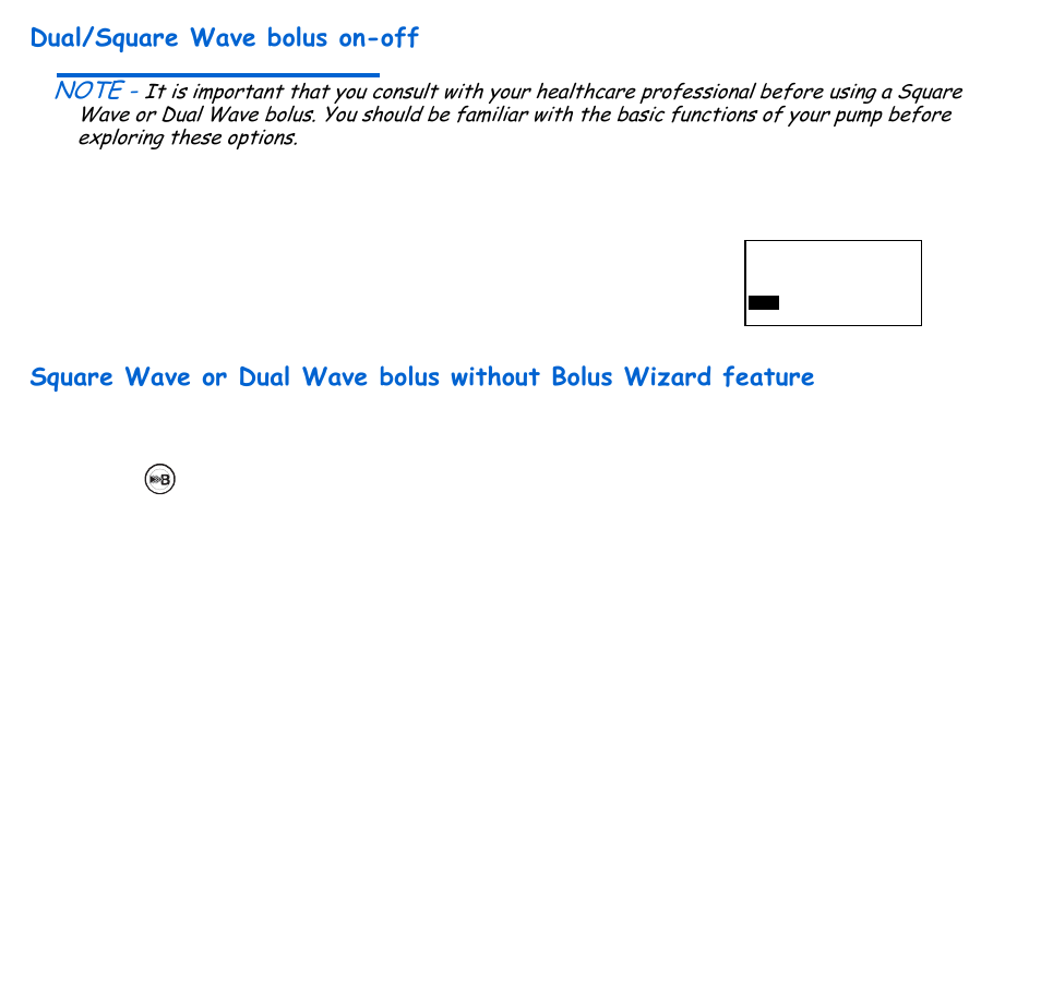 Dual/square wave bolus on-off | Energizer 715 User Manual | Page 106 / 188