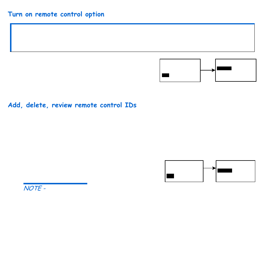 Turn on remote control option, Add, delete, review remote control ids, 118 chapter: 8 | Energizer 715 User Manual | Page 140 / 188