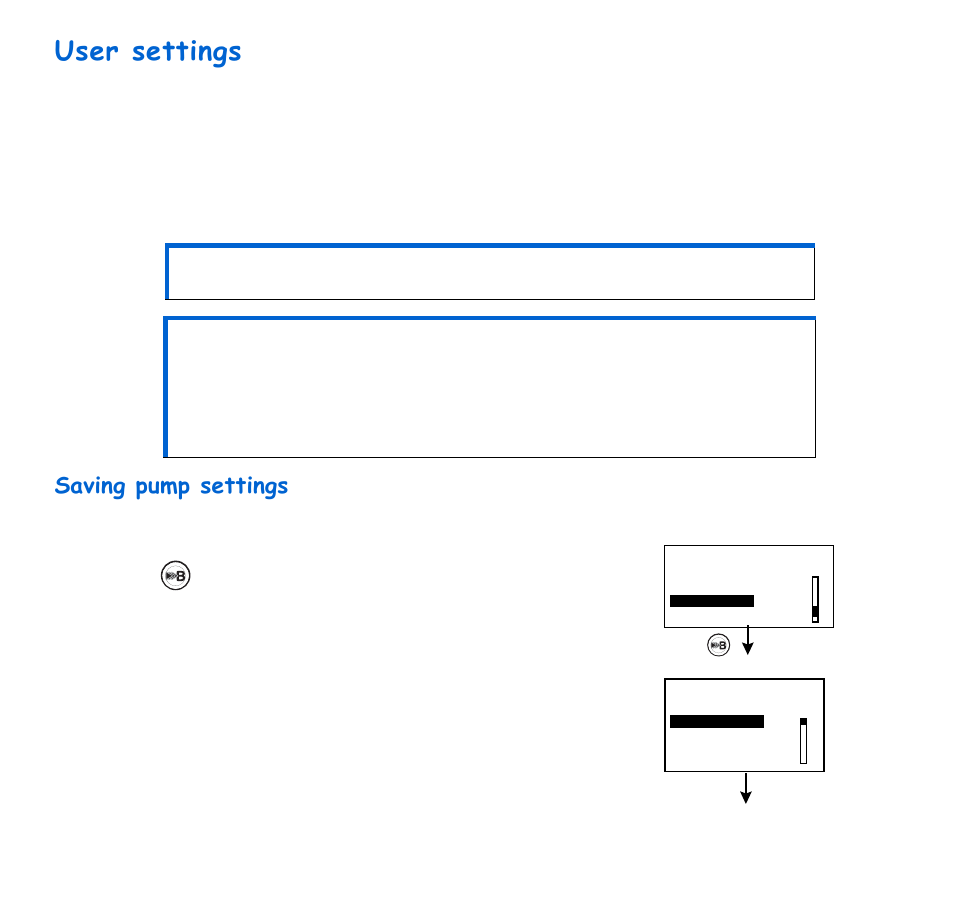 User settings, Saving pump settings, Utilities 123 | Energizer 715 User Manual | Page 145 / 188