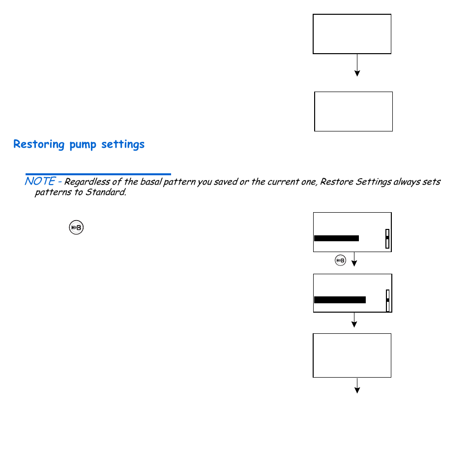 Restoring pump settings, 124 chapter: 8 | Energizer 715 User Manual | Page 146 / 188