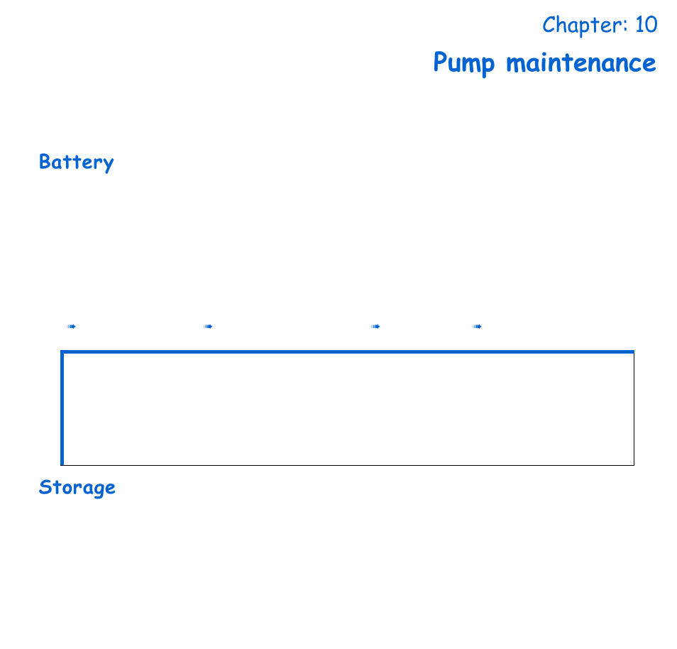 Chapter: 10 pump maintenance, Battery, Storage | Chapter 10 pump maintenance, Battery storage, Pump maintenance, Chapter: 10 | Energizer 715 User Manual | Page 163 / 188