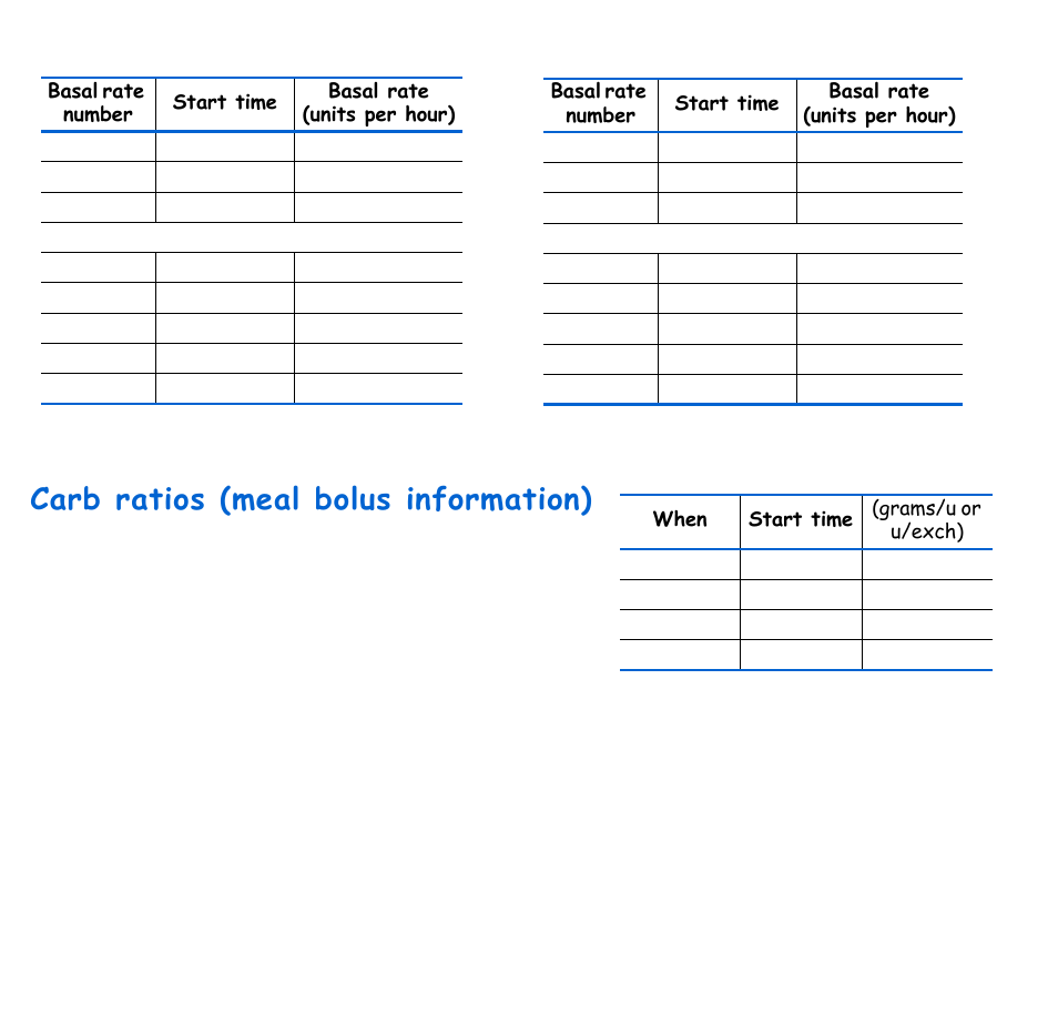 Carb ratios (meal bolus information) | Energizer 715 User Manual | Page 22 / 188