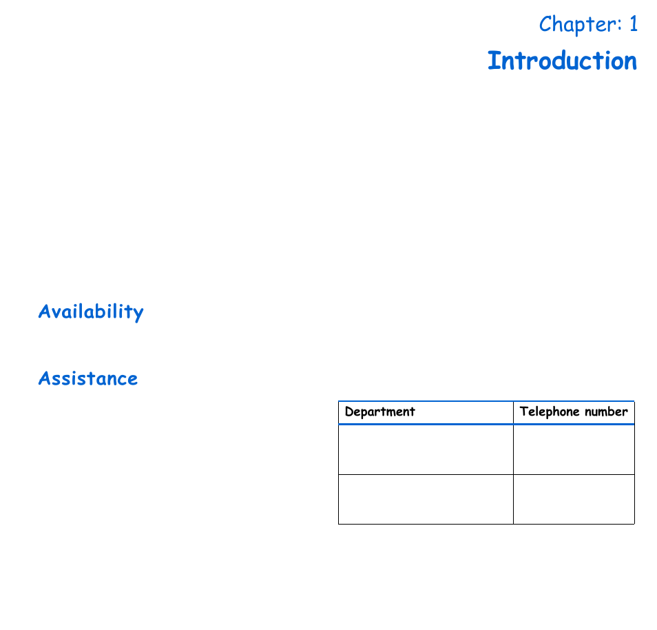Chapter: 1 introduction, Availability, Assistance | Chapter 1 introduction, Availability assistance, Introduction, Chapter: 1 | Energizer 715 User Manual | Page 23 / 188