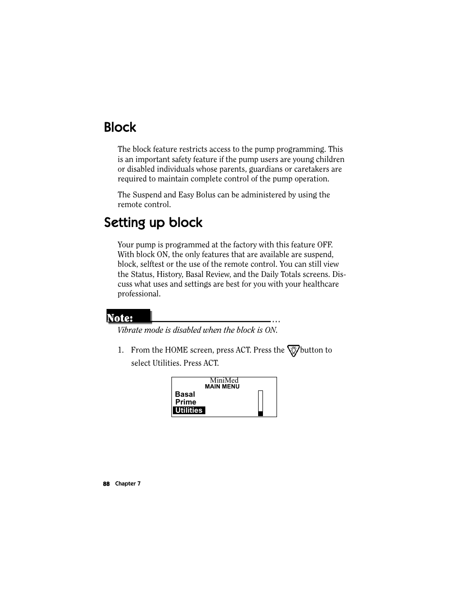 Block, Setting up block, Block setting up block | Energizer MMT-511 User Manual | Page 100 / 170