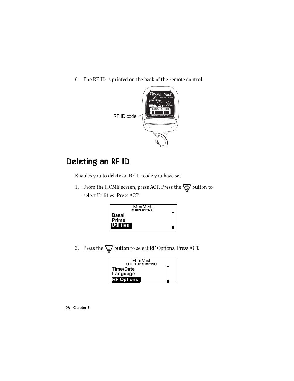 Deleting an rf id | Energizer MMT-511 User Manual | Page 108 / 170
