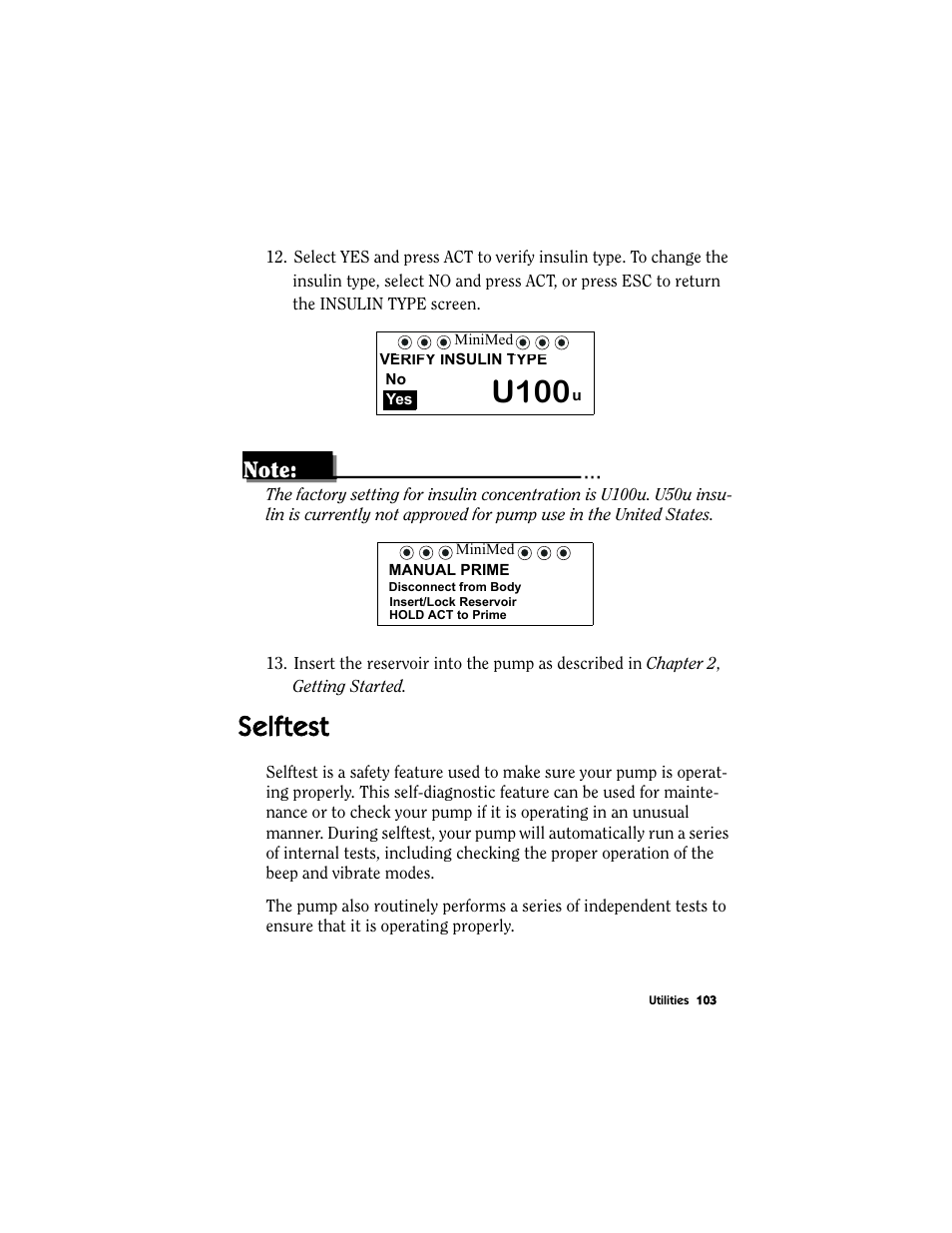 Selftest, U100 | Energizer MMT-511 User Manual | Page 115 / 170
