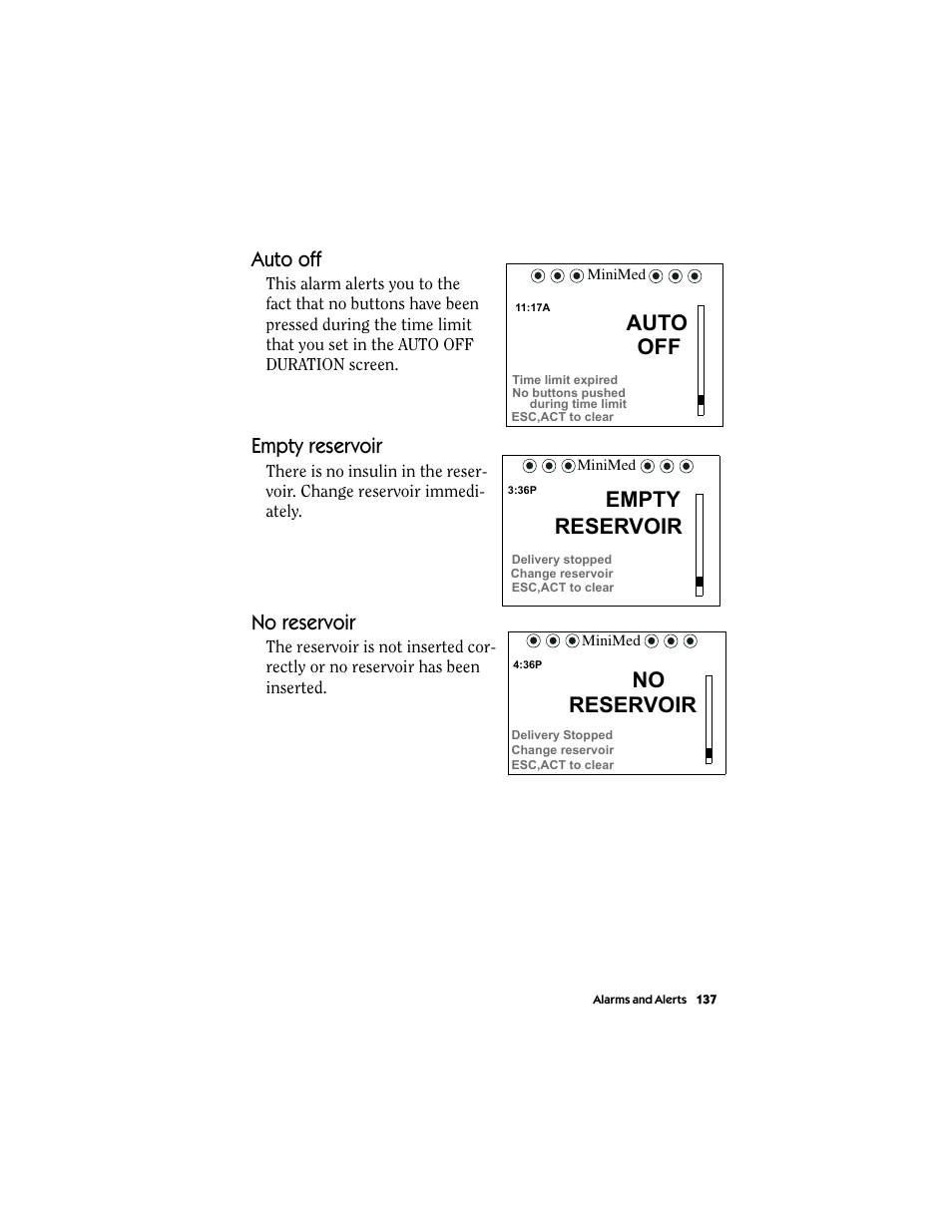 Auto off, Empty reservoir, No reservoir | Auto off empty reservoir no reservoir, Auto, Empty, Reservoir | Energizer MMT-511 User Manual | Page 149 / 170