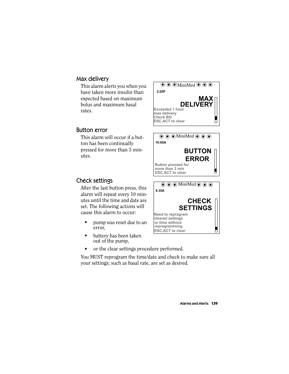 Max delivery, Button error, Check settings | Max delivery button error check settings, Delivery, Button, Error, Check, Settings | Energizer MMT-511 User Manual | Page 151 / 170