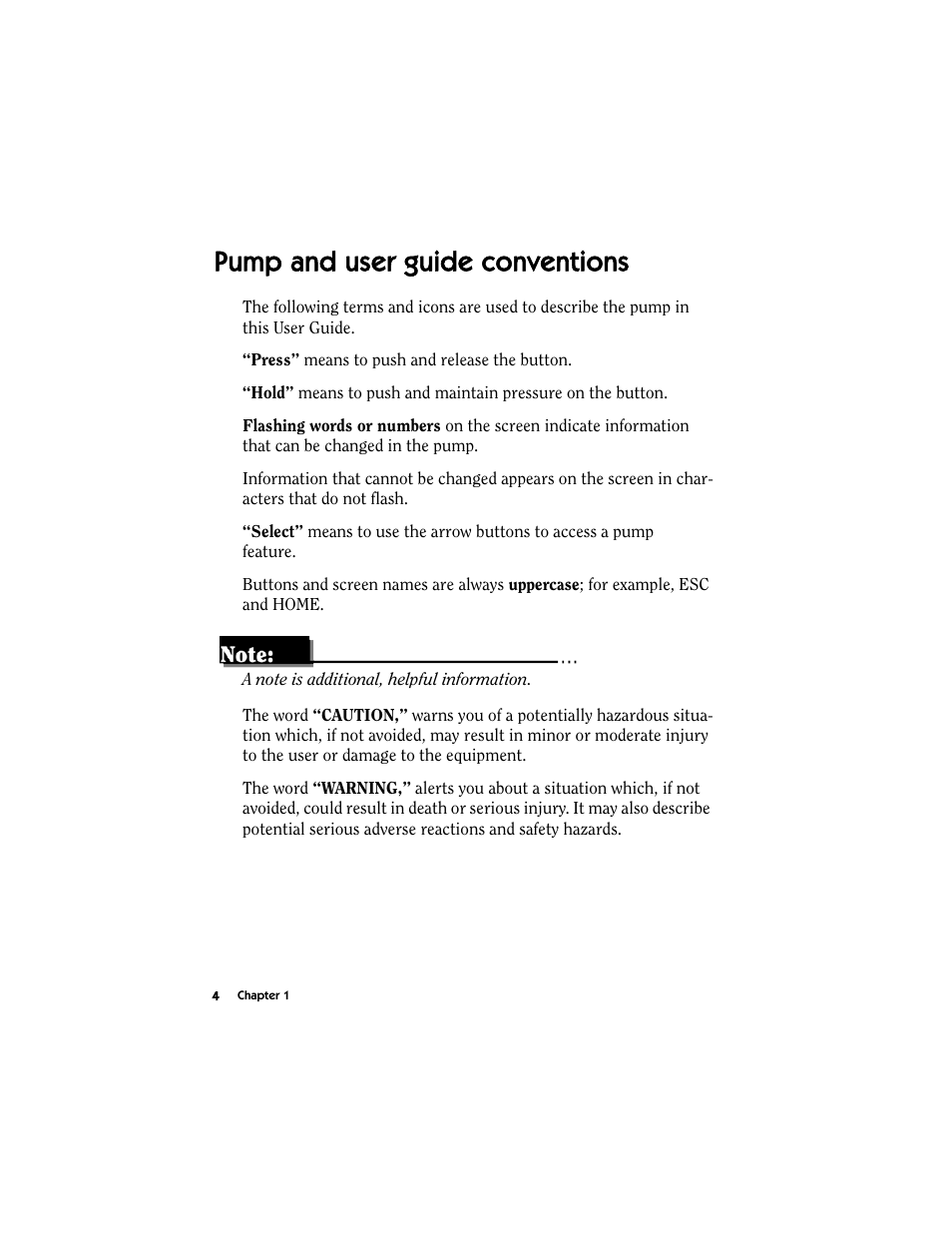 Pump and user guide conventions | Energizer MMT-511 User Manual | Page 16 / 170