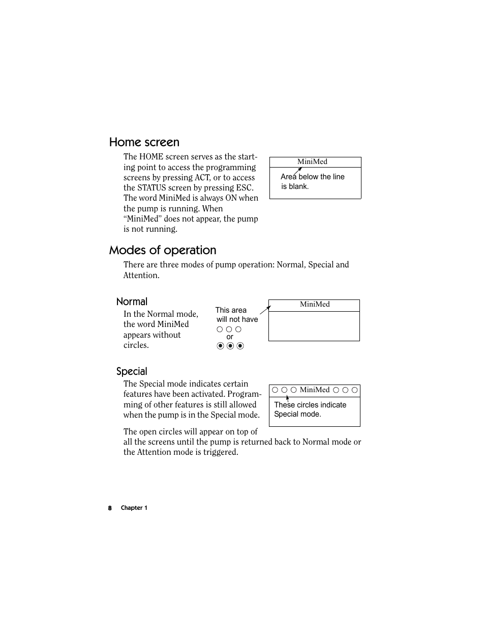 Home screen, Modes of operation, Normal | Special, Home screen modes of operation, Normal special | Energizer MMT-511 User Manual | Page 20 / 170