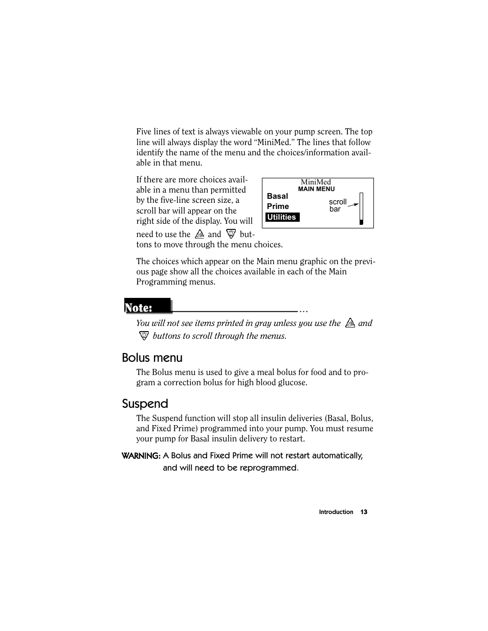 Bolus menu, Suspend, Bolus menu suspend | Energizer MMT-511 User Manual | Page 25 / 170