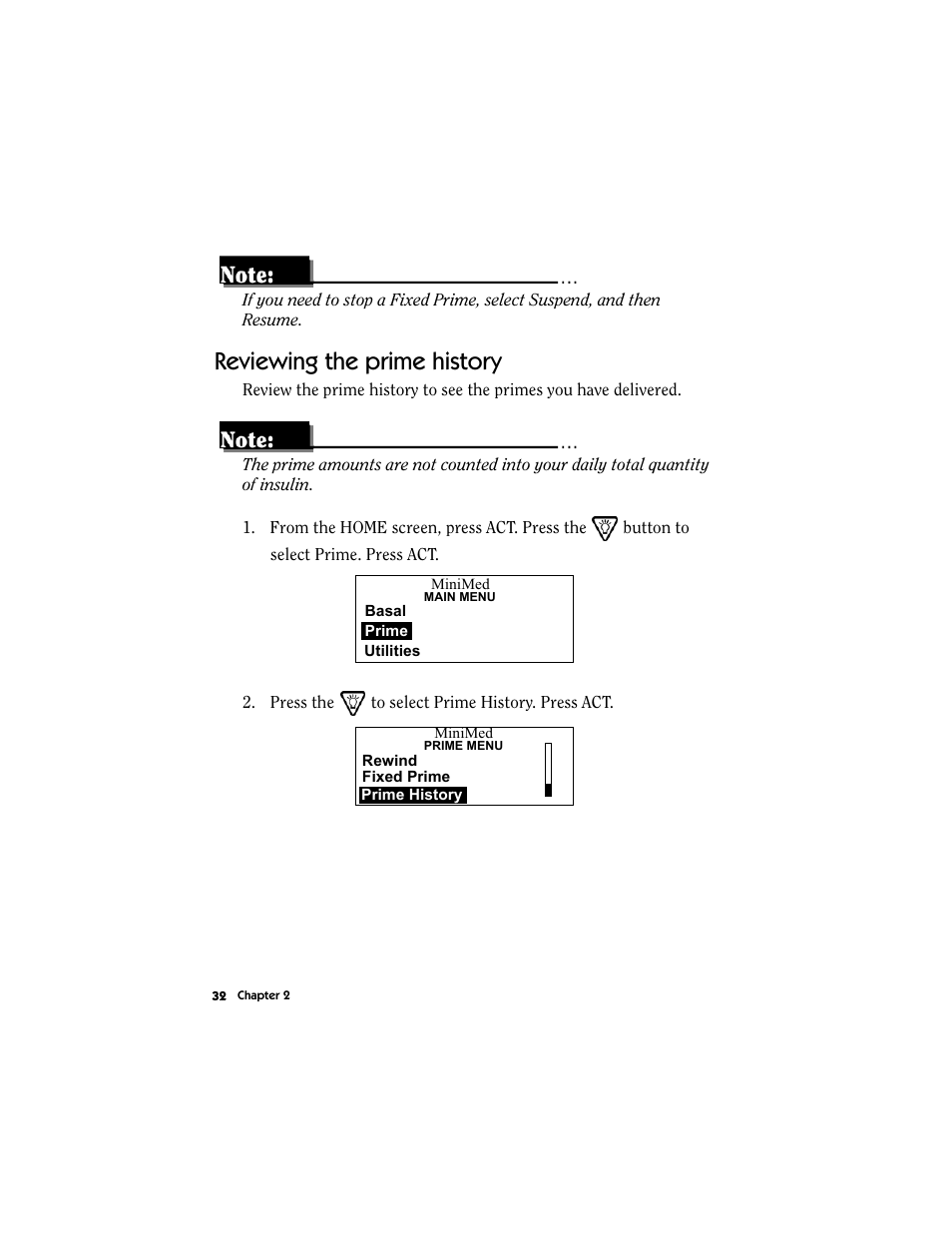Reviewing the prime history | Energizer MMT-511 User Manual | Page 44 / 170