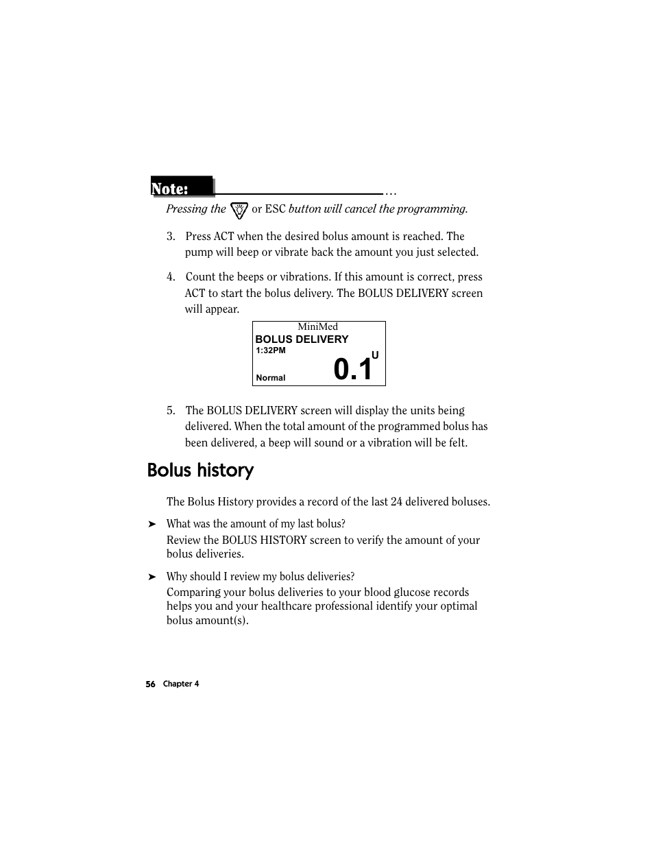 Bolus history | Energizer MMT-511 User Manual | Page 68 / 170
