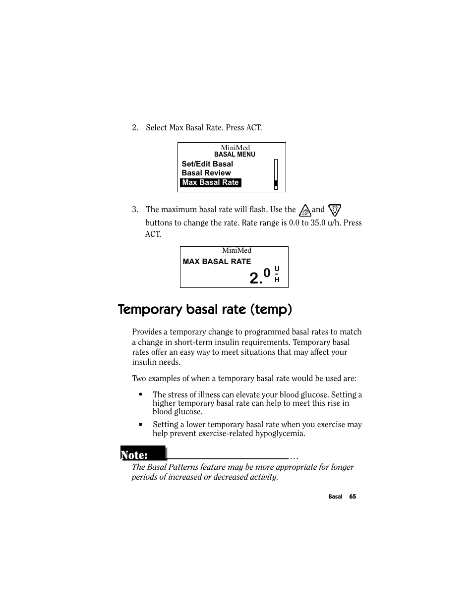 Temporary basal rate (temp) | Energizer MMT-511 User Manual | Page 77 / 170