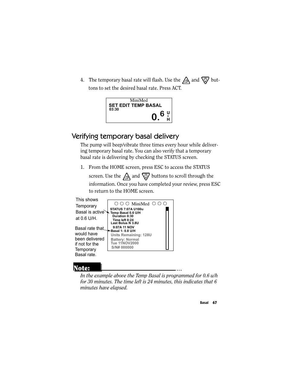 Verifying temporary basal delivery | Energizer MMT-511 User Manual | Page 79 / 170