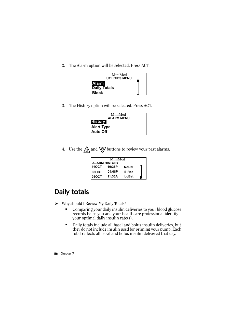 Daily totals | Energizer MMT-511 User Manual | Page 98 / 170