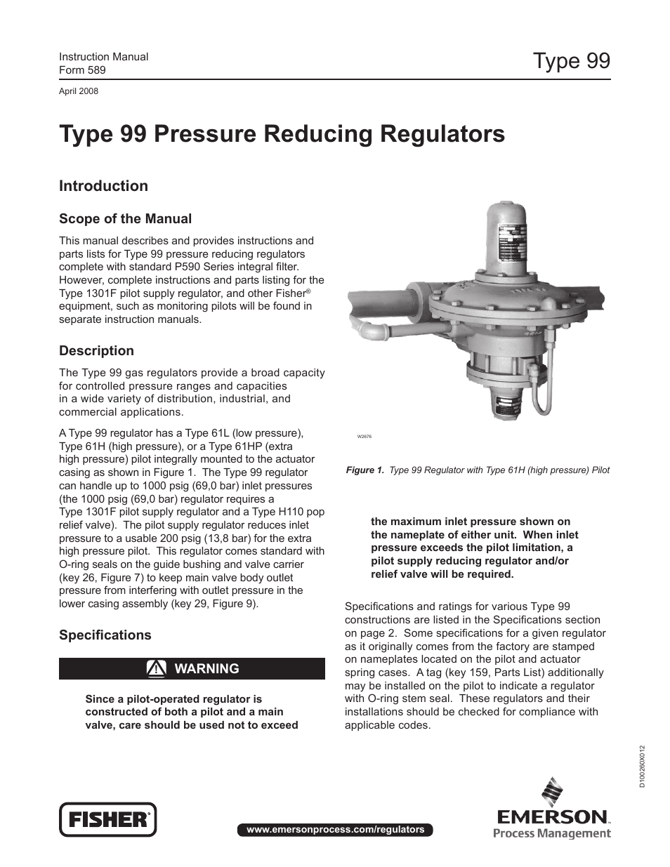 Emerson Process Management 99 User Manual | 20 pages