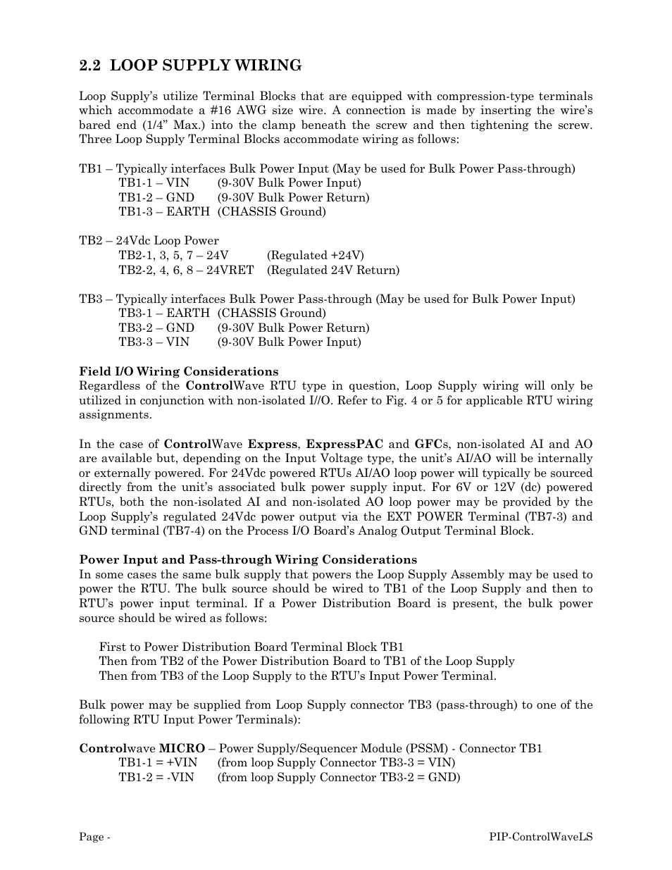 2 loop supply wiring | Emerson Process Management ControlWave MICRO User Manual | Page 15 / 23