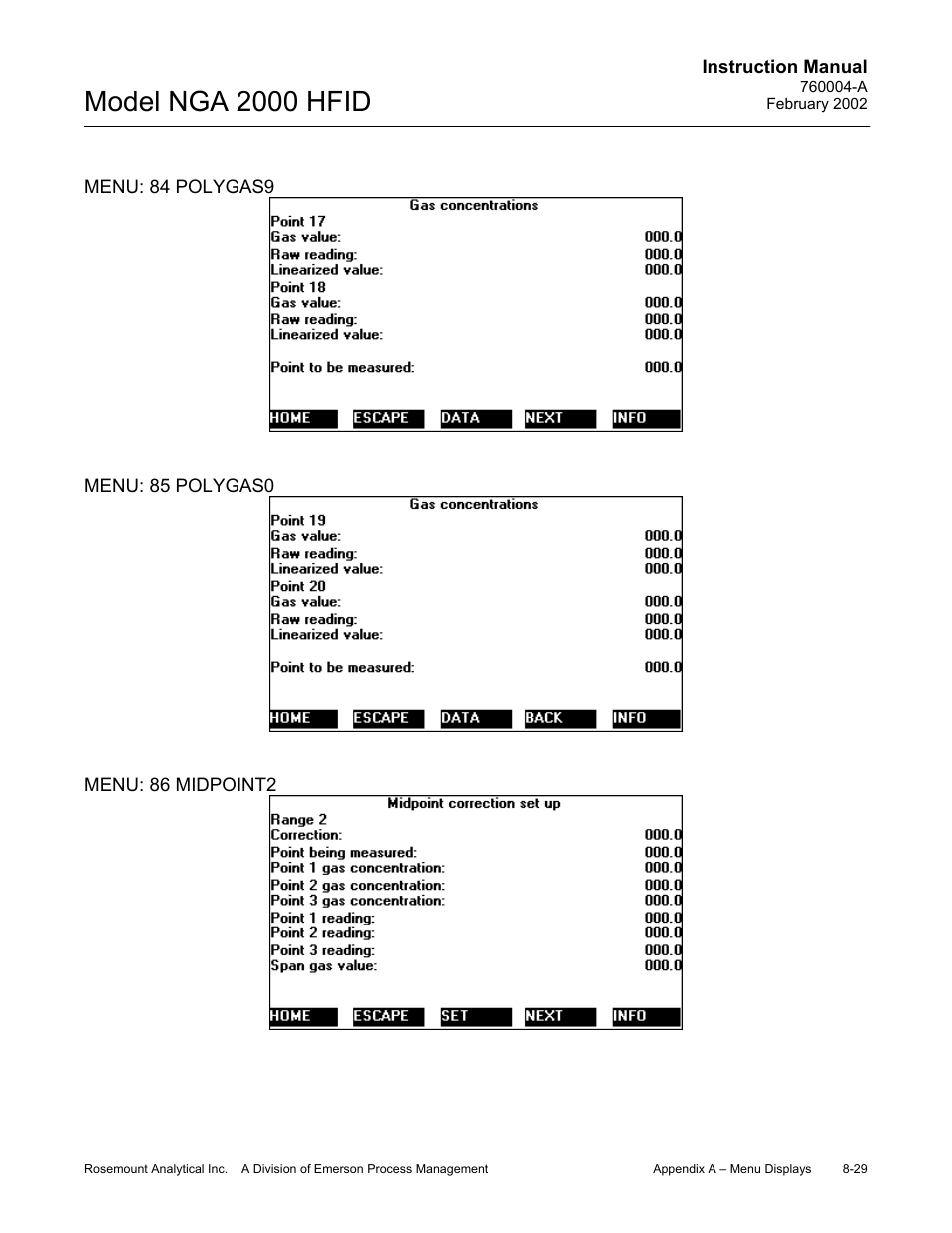 Model nga 2000 hfid | Emerson Process Management 760004-A User Manual | Page 103 / 118