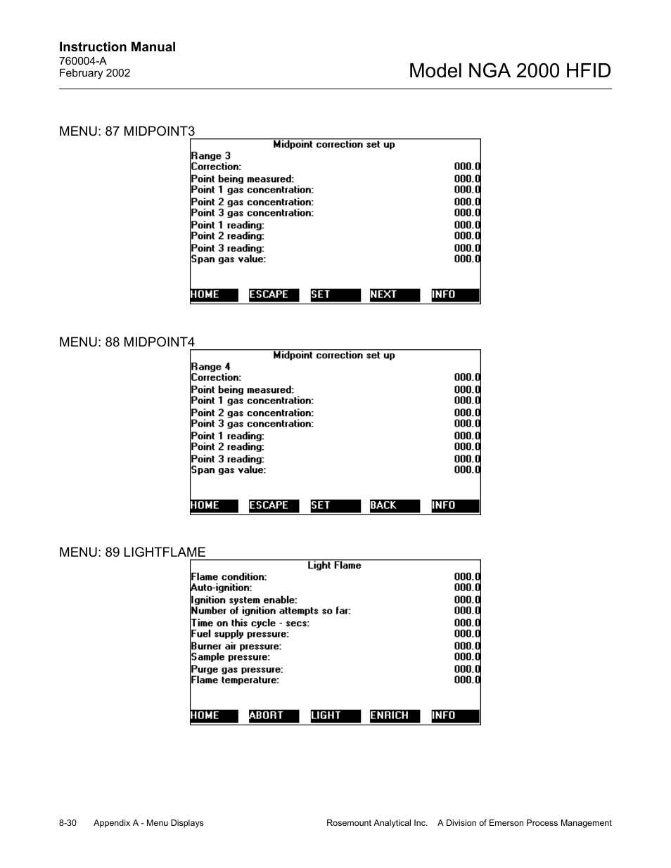 Model nga 2000 hfid | Emerson Process Management 760004-A User Manual | Page 104 / 118