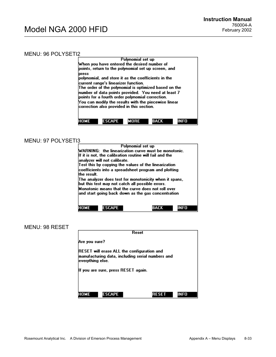 Model nga 2000 hfid | Emerson Process Management 760004-A User Manual | Page 107 / 118