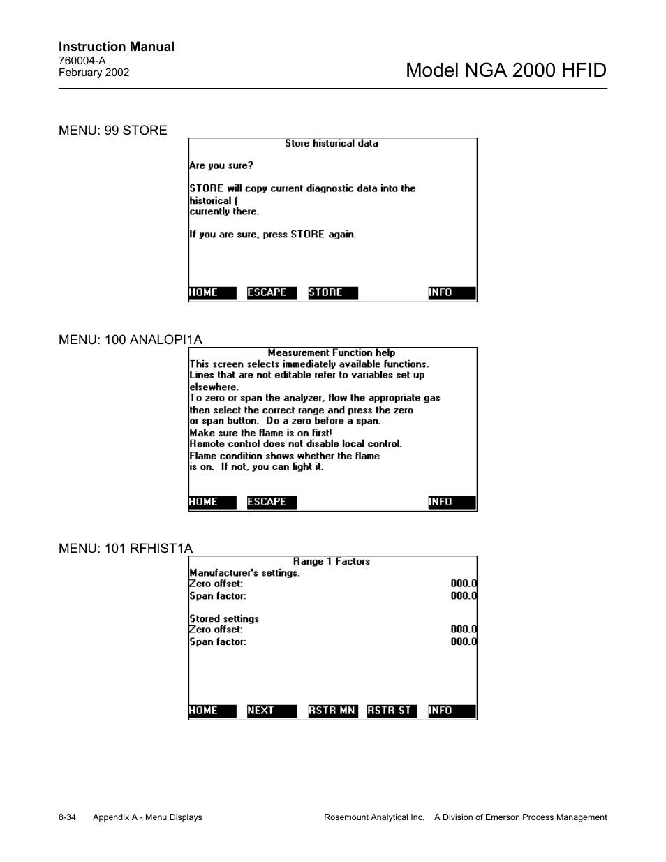 Model nga 2000 hfid | Emerson Process Management 760004-A User Manual | Page 108 / 118