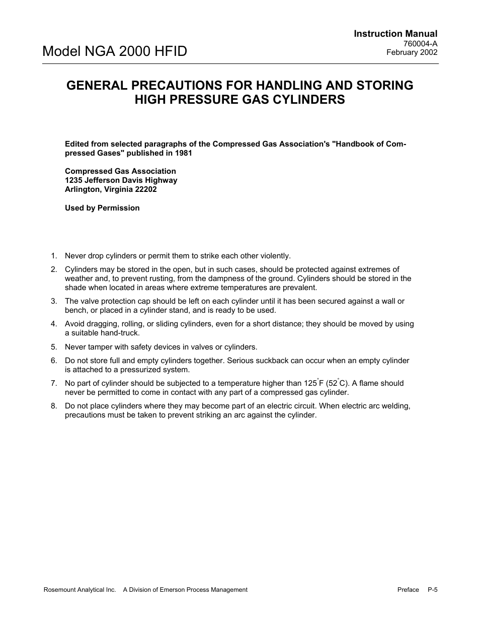 Model nga 2000 hfid | Emerson Process Management 760004-A User Manual | Page 11 / 118