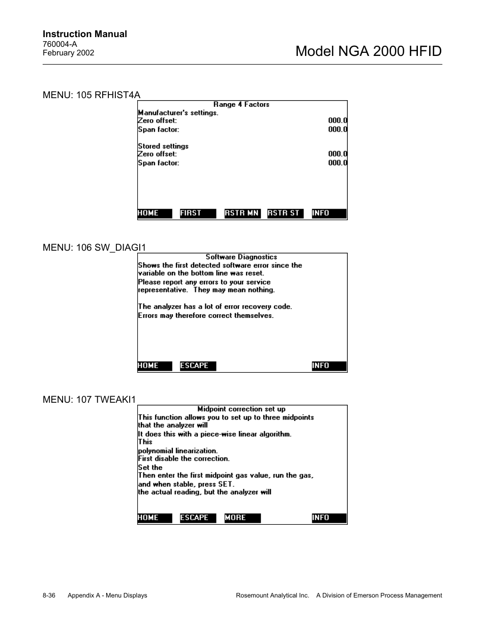 Model nga 2000 hfid | Emerson Process Management 760004-A User Manual | Page 110 / 118