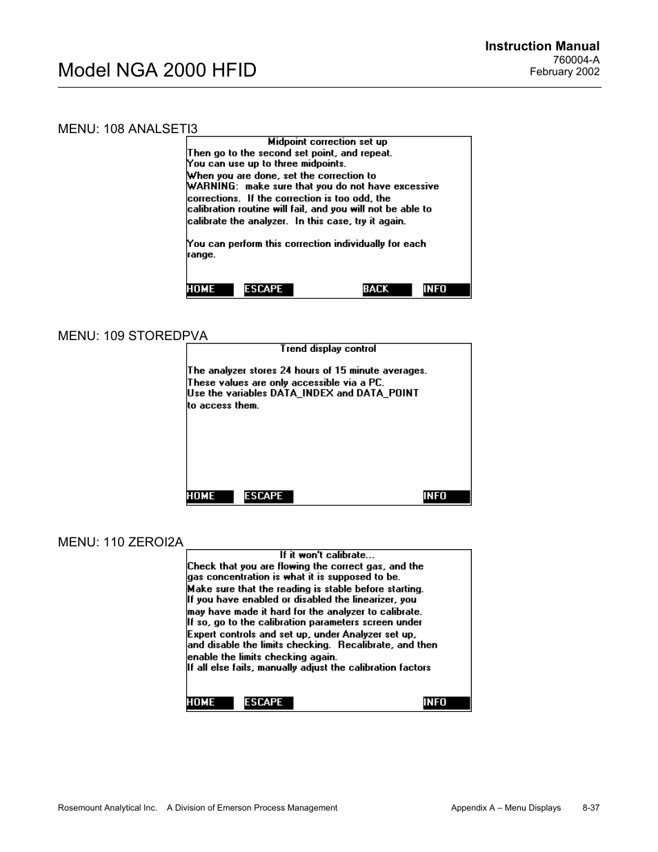 Model nga 2000 hfid | Emerson Process Management 760004-A User Manual | Page 111 / 118