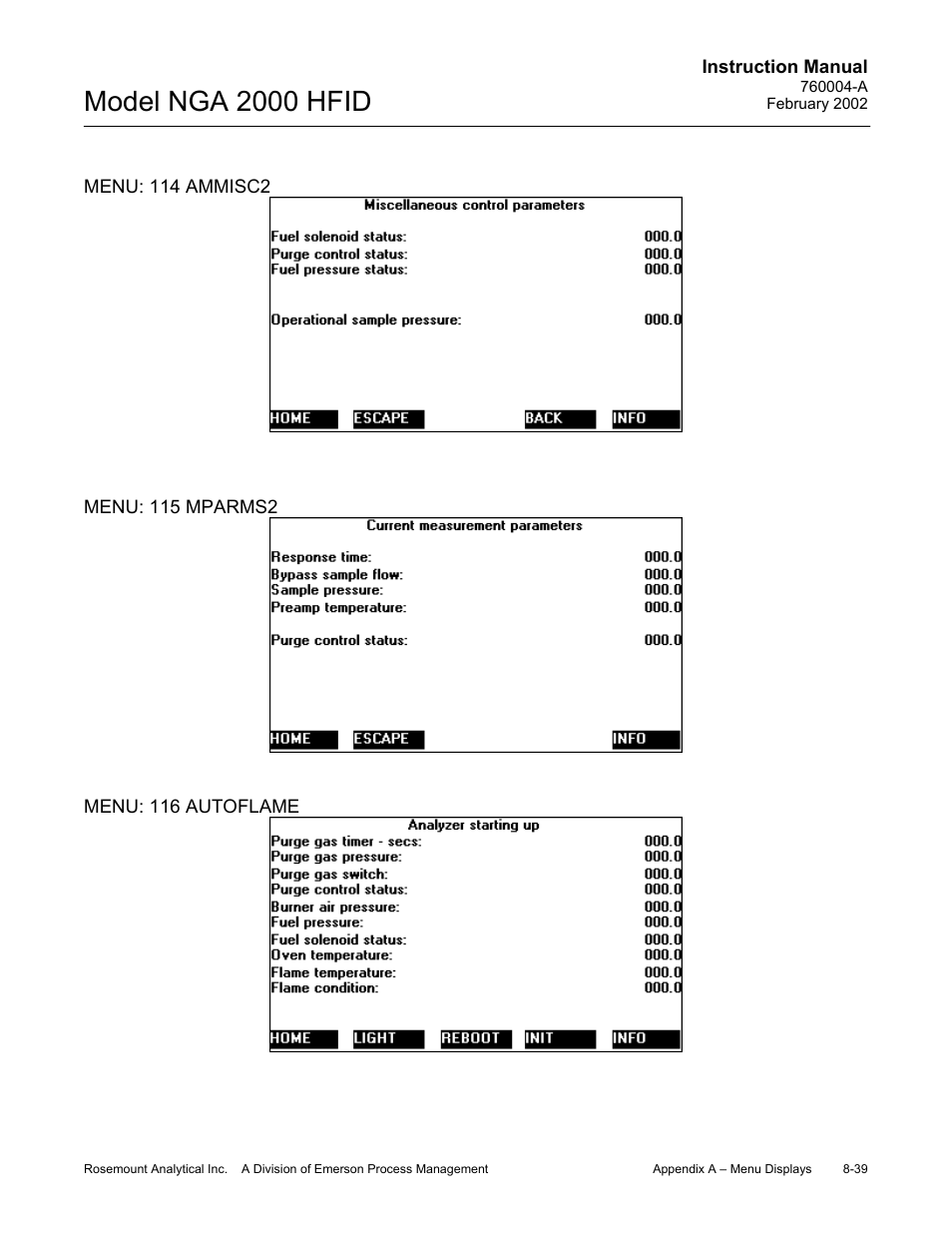 Model nga 2000 hfid | Emerson Process Management 760004-A User Manual | Page 113 / 118