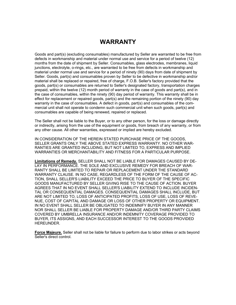 Warranty | Emerson Process Management 760004-A User Manual | Page 117 / 118