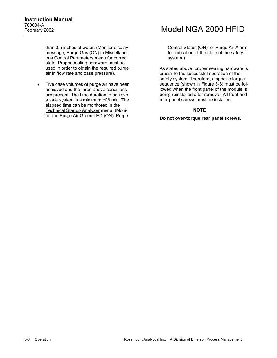 Model nga 2000 hfid | Emerson Process Management 760004-A User Manual | Page 36 / 118