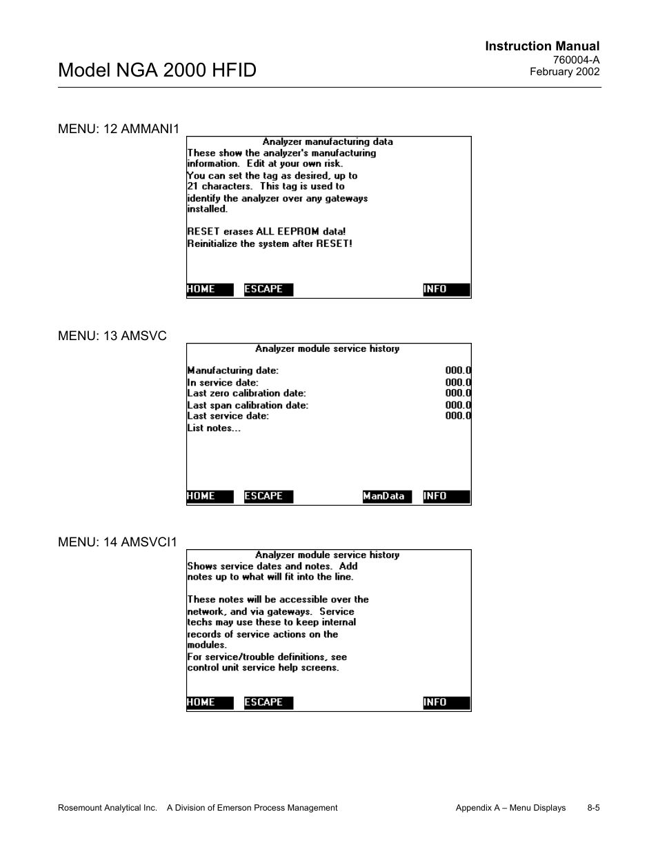 Model nga 2000 hfid | Emerson Process Management 760004-A User Manual | Page 79 / 118