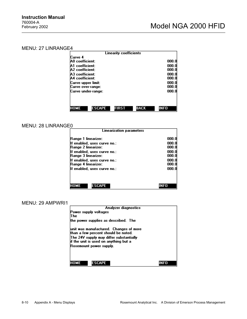 Model nga 2000 hfid | Emerson Process Management 760004-A User Manual | Page 84 / 118