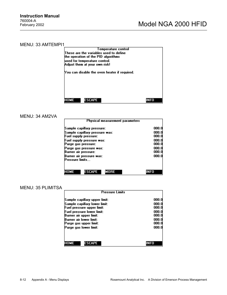 Model nga 2000 hfid | Emerson Process Management 760004-A User Manual | Page 86 / 118
