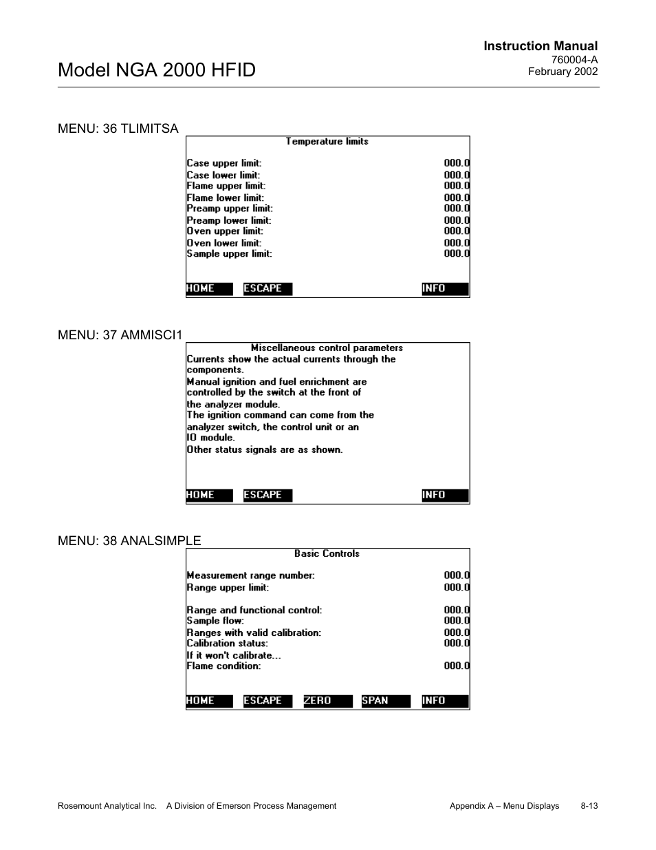 Model nga 2000 hfid | Emerson Process Management 760004-A User Manual | Page 87 / 118