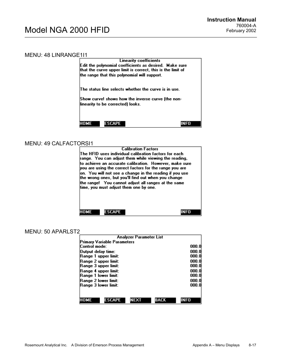 Model nga 2000 hfid | Emerson Process Management 760004-A User Manual | Page 91 / 118