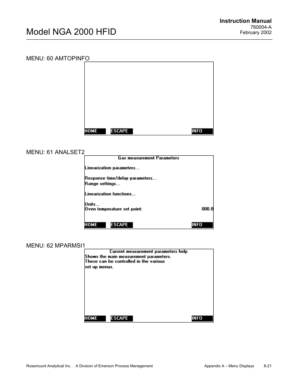 Model nga 2000 hfid | Emerson Process Management 760004-A User Manual | Page 95 / 118