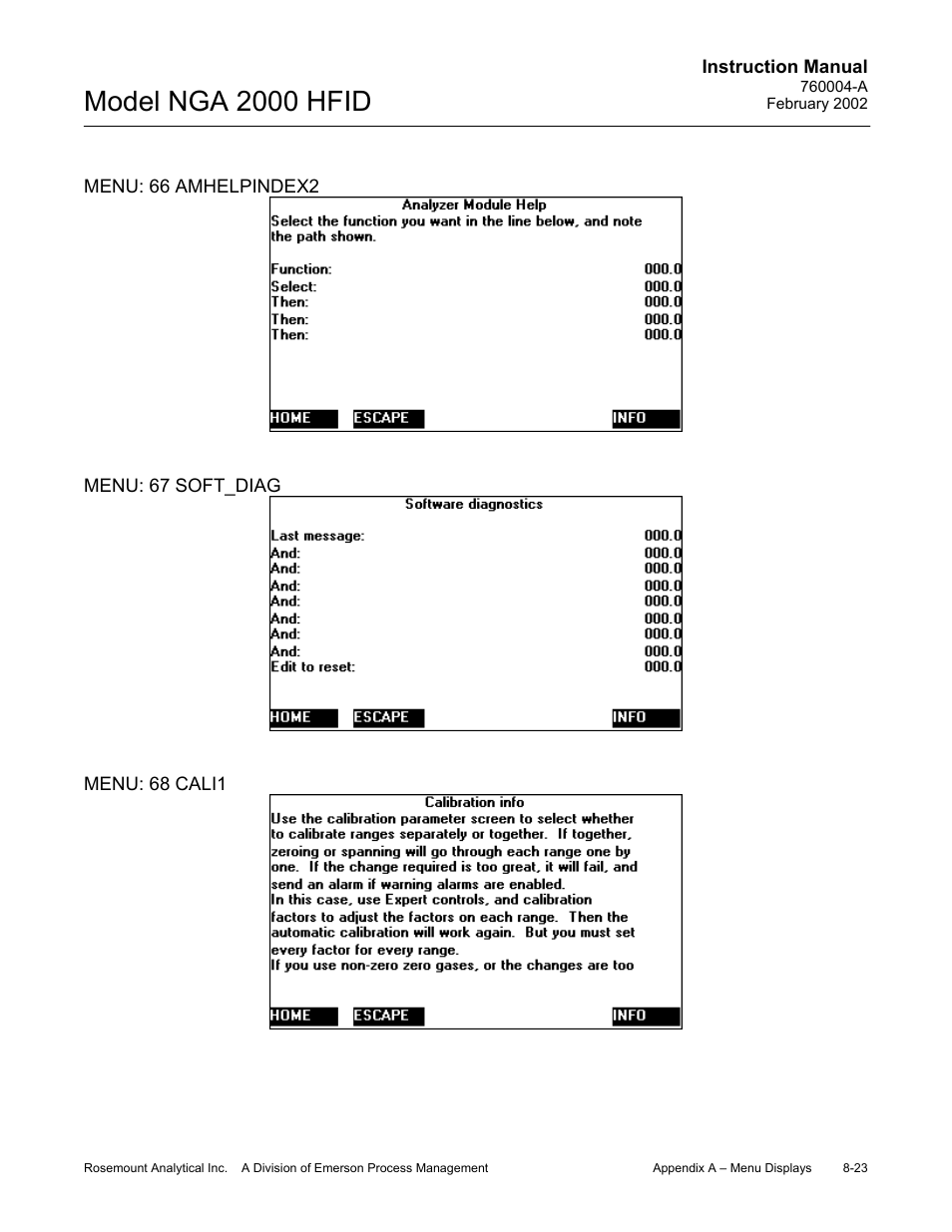 Model nga 2000 hfid | Emerson Process Management 760004-A User Manual | Page 97 / 118