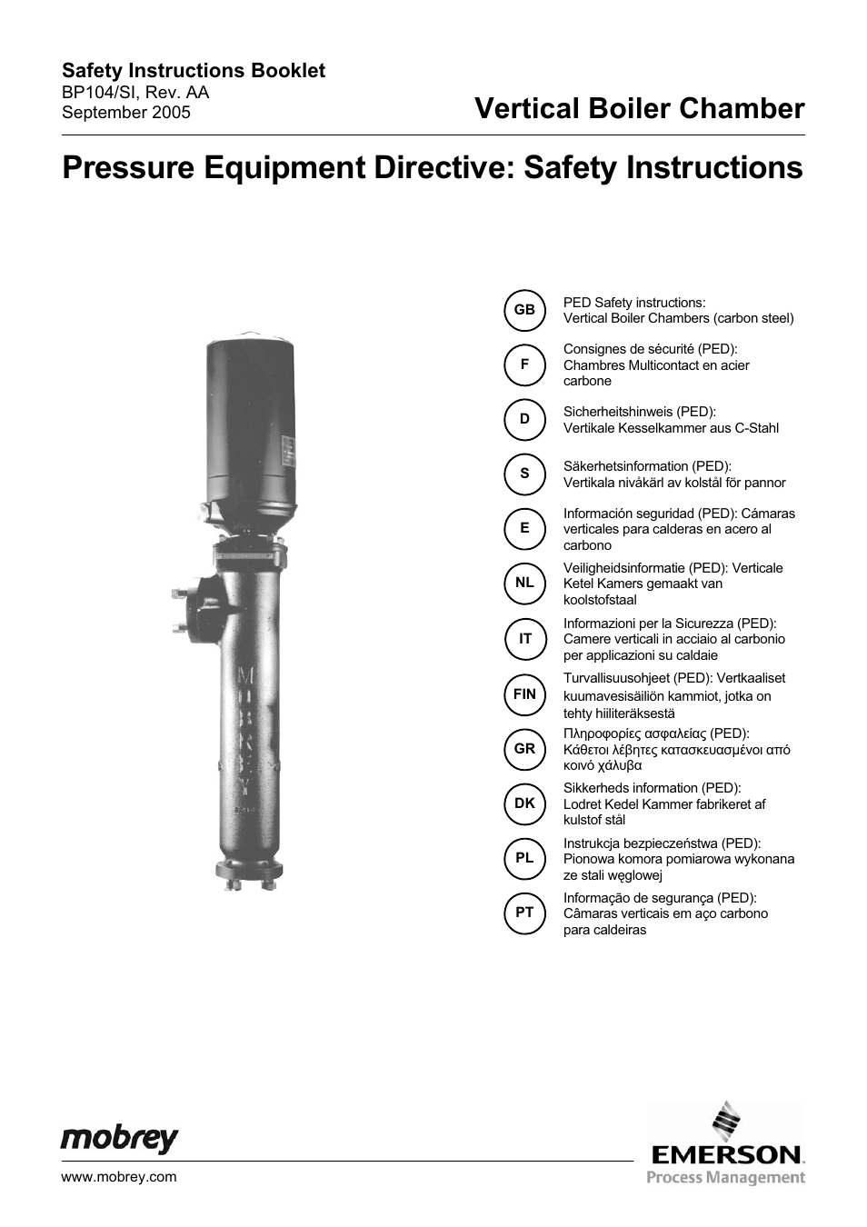 Emerson Process Management BP104 User Manual | 16 pages