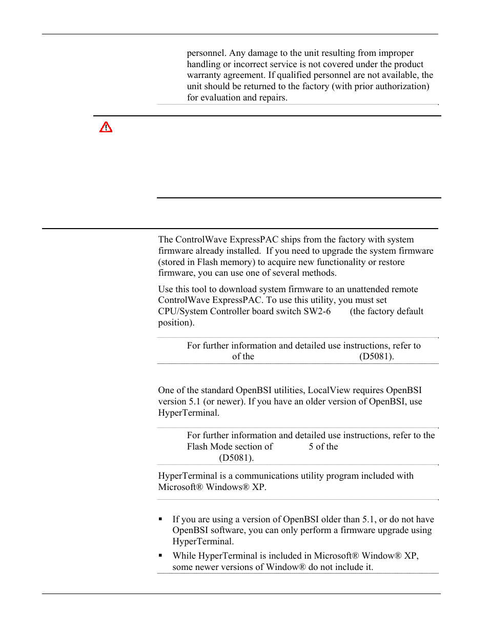 1 upgrading firmware, Upgrading firmware -2, Upgrading firmware | Emerson Process Management Bristol ControlWave ExpressPAC User Manual | Page 70 / 96